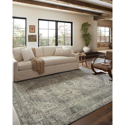 Magnolia Home By Joanna Gaines X Loloi Sinclair Machine Washable Natural / Sage Area Rug